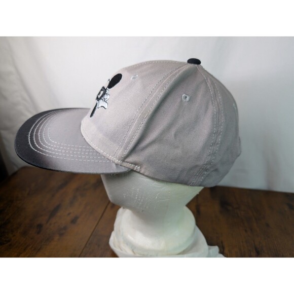 Disney Parks Mickey Mouse Glasses Flat Brim Hat Gray Snap Back Embroidered Cap - Picture 3 of 11